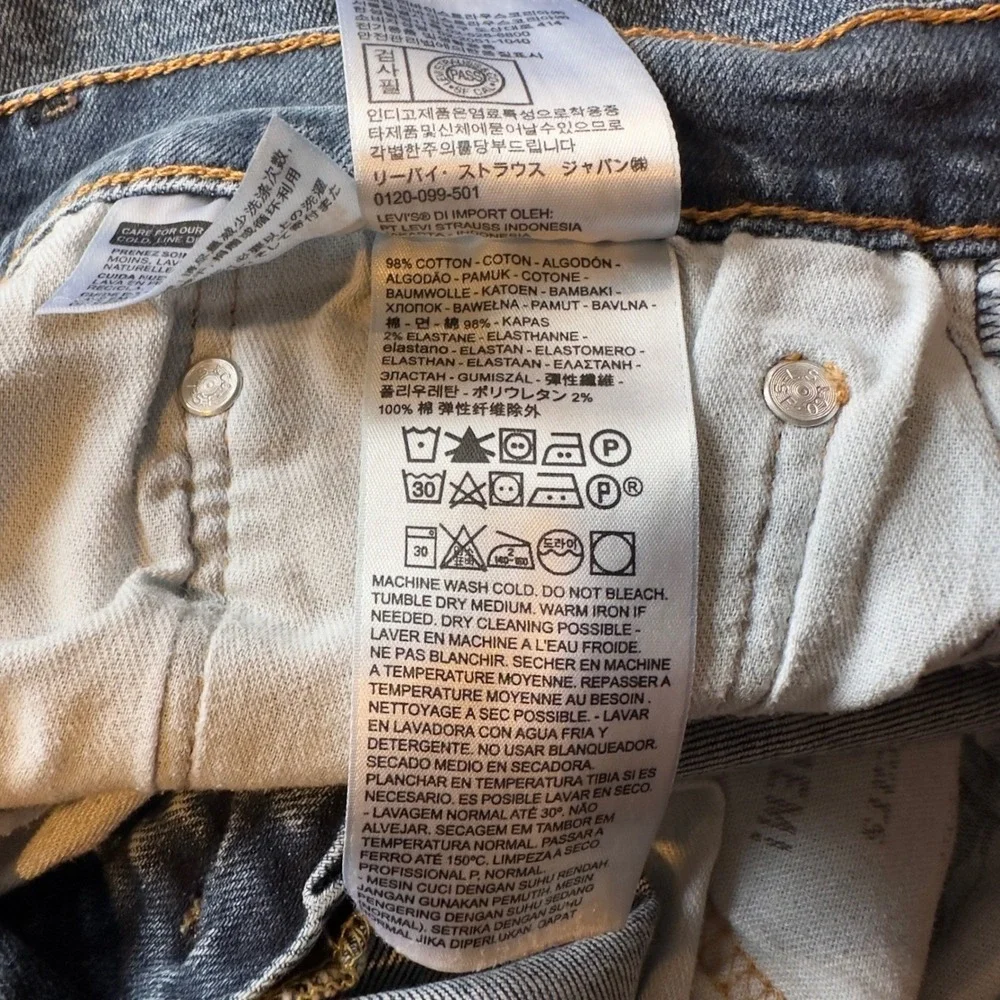 Levis 514 Straight Fit Jeans Mens 34x30 Medium Wash Blue Stretch Denim Utility
